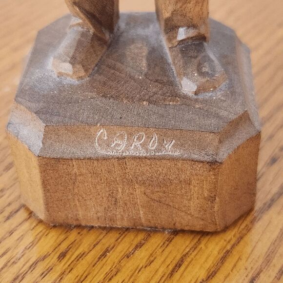 Vintage Paul Caron Wood Carving of Old Man Old Man Wooden Sculpture - Picture 3 of 10